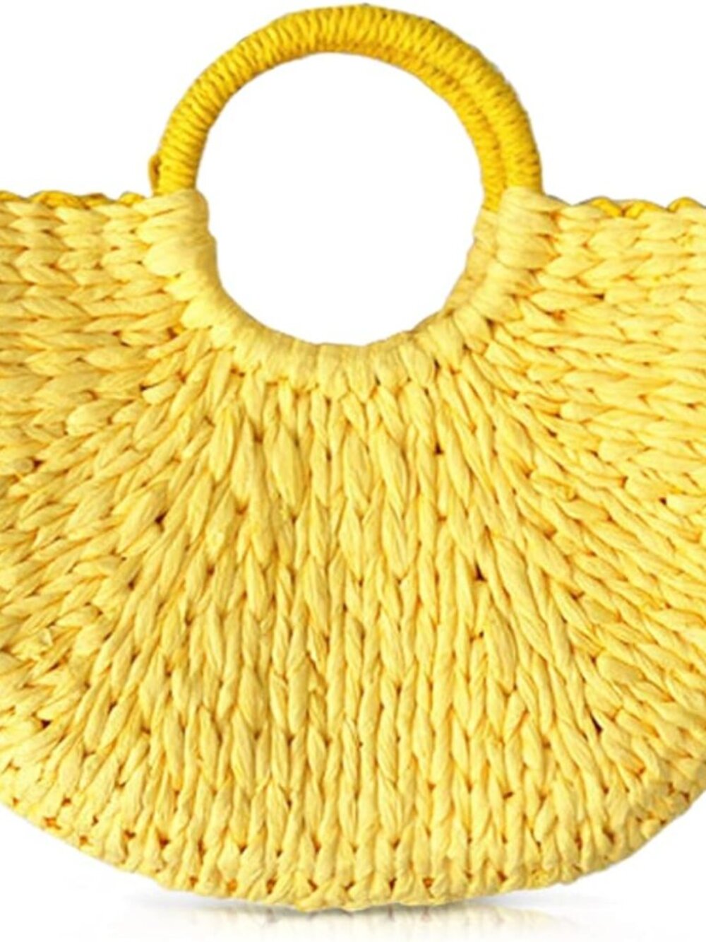 Forever 21 Yellow Woven Straw Bag